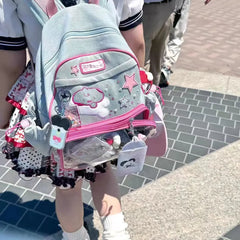 Soufree  -  Y2K Backpacks Female Aesthetic Fashion Trend New Design Nylon Students Mochilas Harajuku Subculture Transparent E Girl Bags