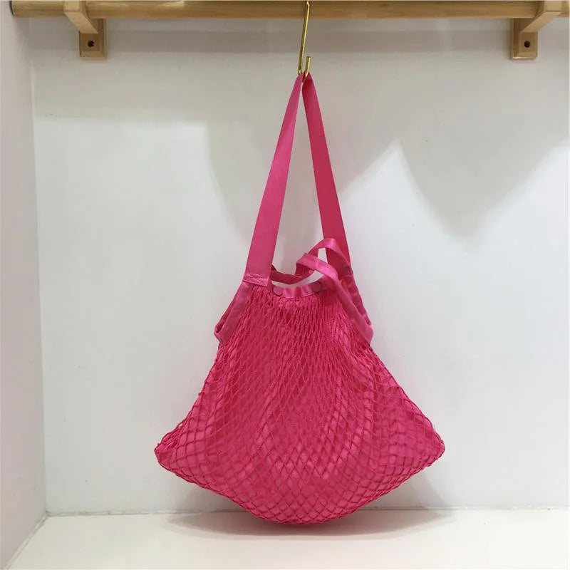 Soufree  -  Fashion design stitching design woven Net Bag for women handbag  large capacity casual ladies shoulder bag big totes bolsa