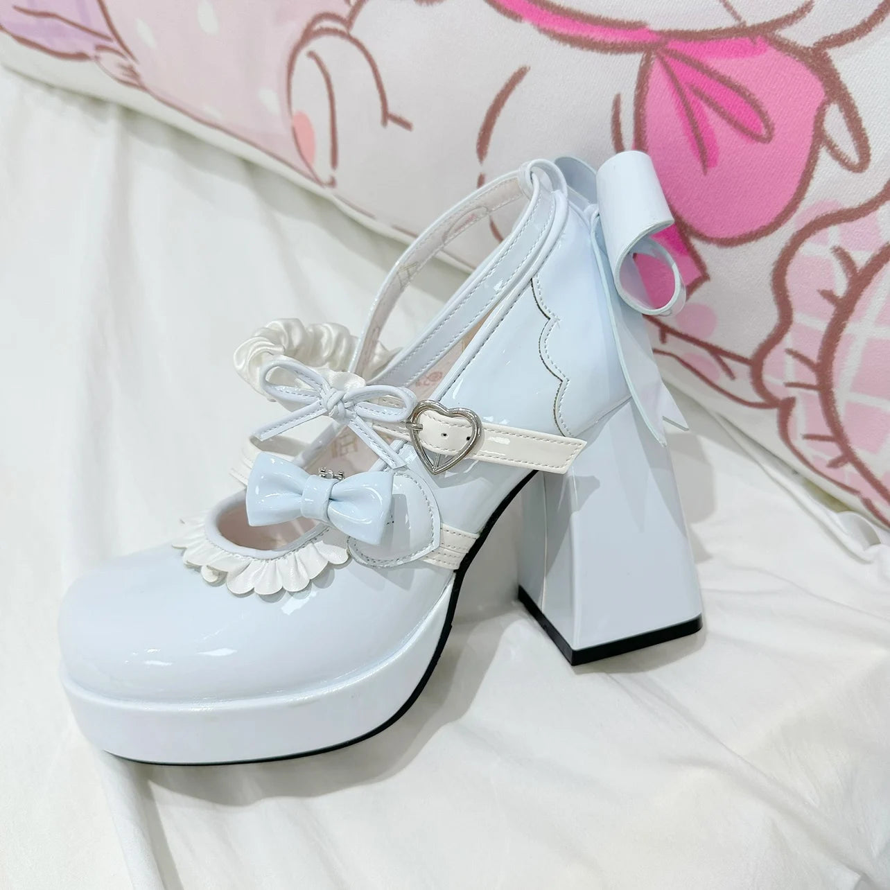 Soufree  -  Original High Heels Round Head Cute Soft Sweet Lolita Shoes Japanese Cute Loli Tea Party Girl Single Shoes