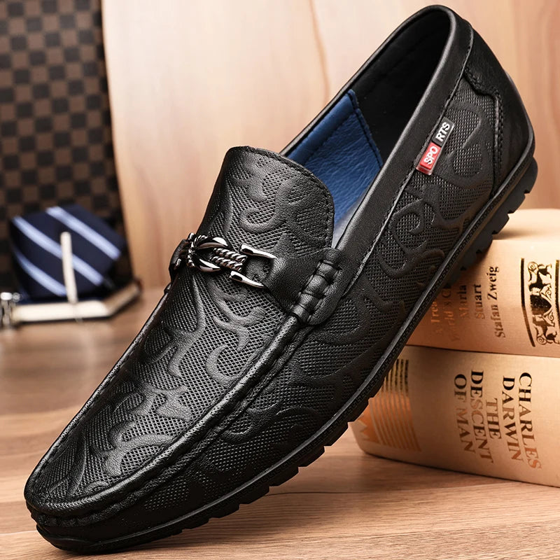 Soufree  -  White Handmade Shoes High Quality Genuine Leather Loafers Mens Luxury Mens Designer Shoes Casual Genuine Leather Mens Shoes