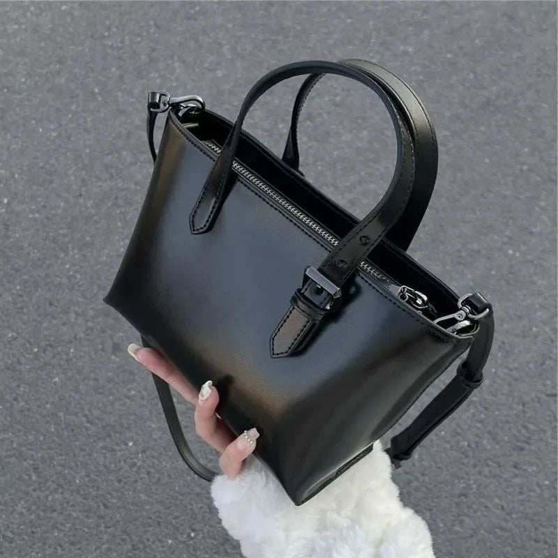 Soufree  -  Tote Handbag for Women New Versatile Korean Niche Bags Retro Small Commuting Hand-held Crossbody Bag