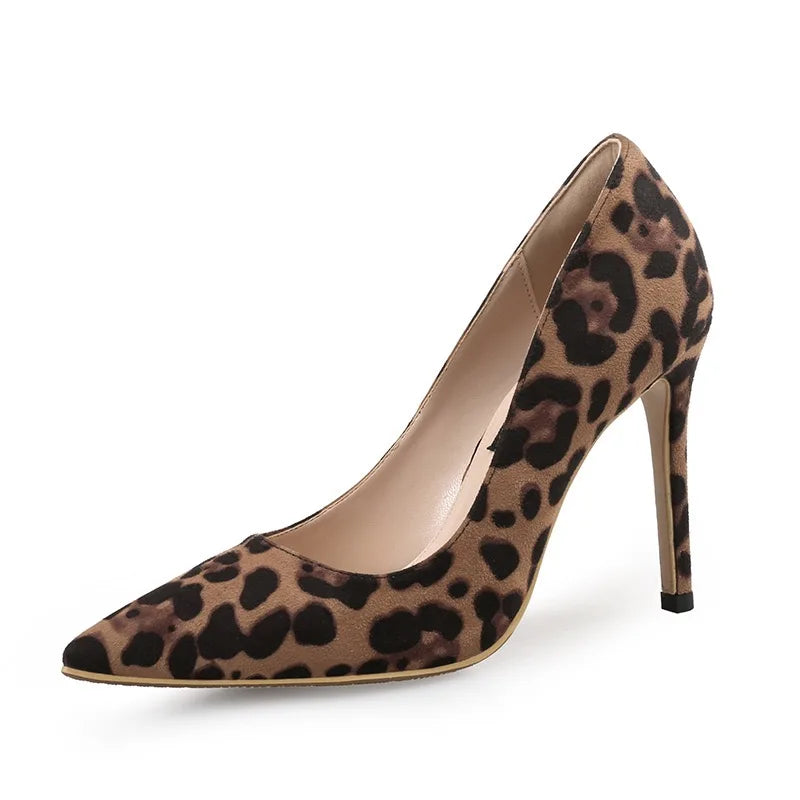 Soufree  -  New Spring Design Pointed Toe Woman Pumps Thin Heels Elegant Leopard Party Stripper Shoes Zapatos De Mujer