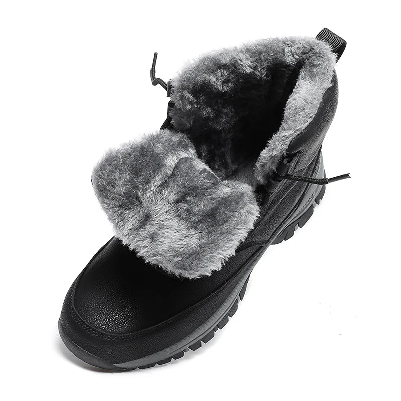 Soufree  -  Super Warm Winter Boots With Fur Outdoor Snow Men Boots Snow Antiskid Waterproof Boots Men Shoes Winter botas High Top hombre