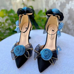 Soufree  -  gothic shoes black high heels women luxury stilettos shoes woman blue heels luxury women's sandal lolita goth shoes y2k heels