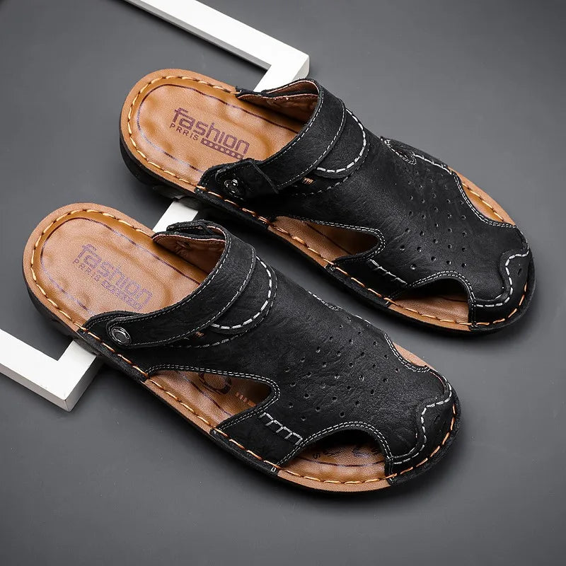 Soufree  -  Brand Male Beach Flip Flops with Free Shipping Men's Summer Leather for Men Best Sellers In Products Designer Replica Shoes