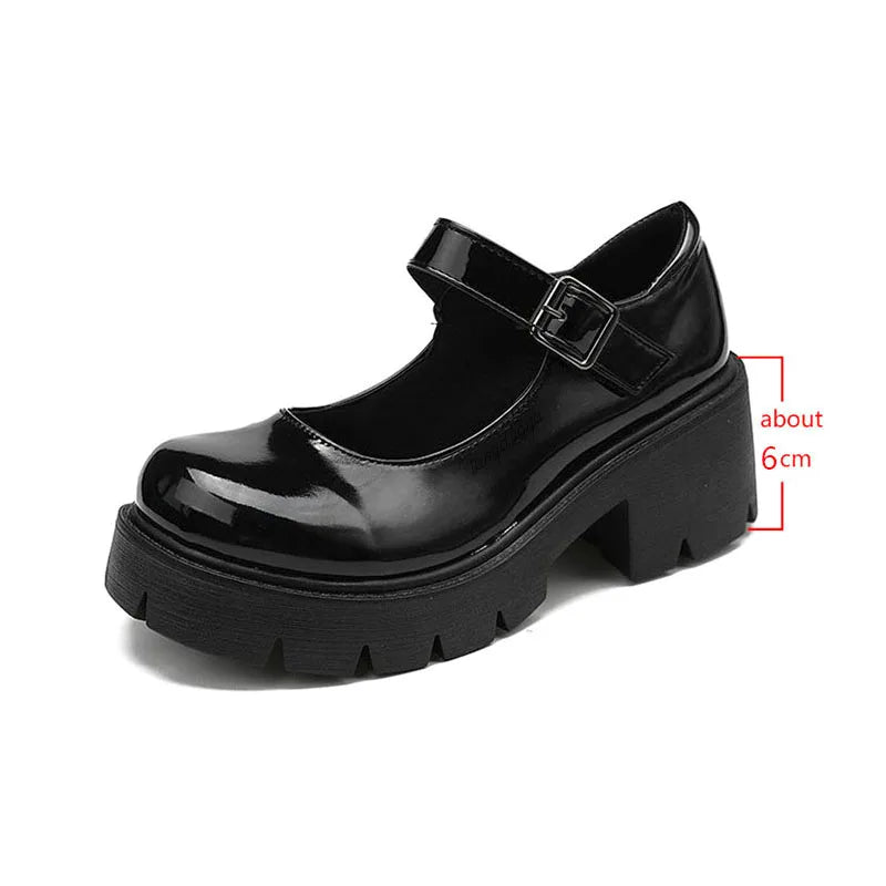 Soufree  -  Shoes Women heels mary janes platform Lolita shoes on heels Pumps Women's Japanese Style Vintage Girls High Heel shoes for women