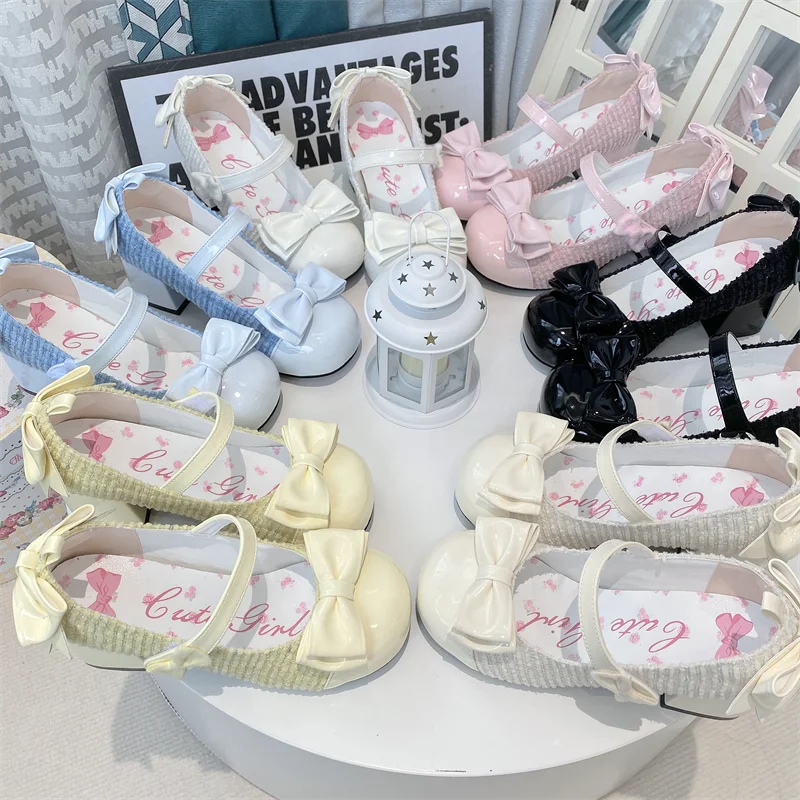 Soufree  -  Cos Loli Tea Party Lolita Shoes Glow in the Night Elegant Cute High Heels Lolita Round Toe LO Sweet Cute Shoes