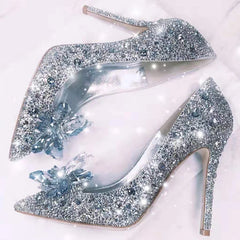 Soufree  -  Newest Shoes Rhinestone High Heels Women Pumps Pointed toe Woman Crystal Party Wedding Shoes 5cm/7cm/9cm