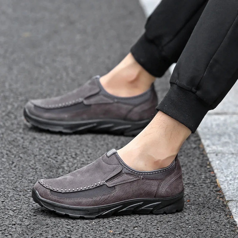 Soufree  -  Men Slip-on Loafers Luxury Brand  Male Casual Walking Shoes Dress Moccasins Breathable Slip on Black Driving Shoes Plus Size 46