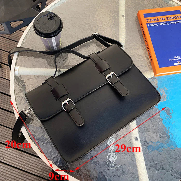 Soufree  -  Korean preppy style student school bag pu leather female messenger bags vintage multifunctional Women shoulder bag ladies Totes