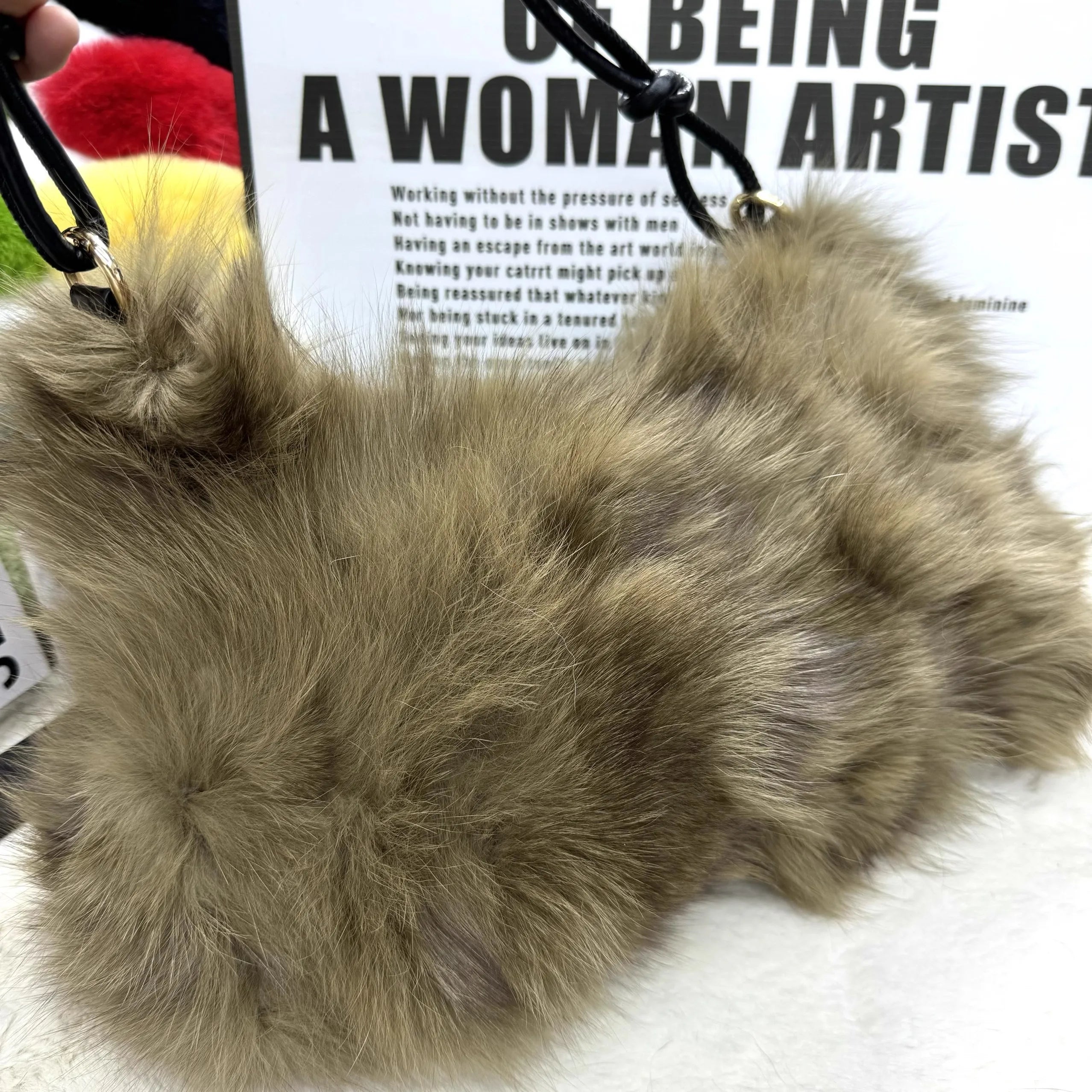 Soufree  -  Winter Fox Fur Bag Women's  Bag Fashion  Handbag Ladies Bags Purses Women Shoulder Bag Real Silver Fox Fur Messenger Bags