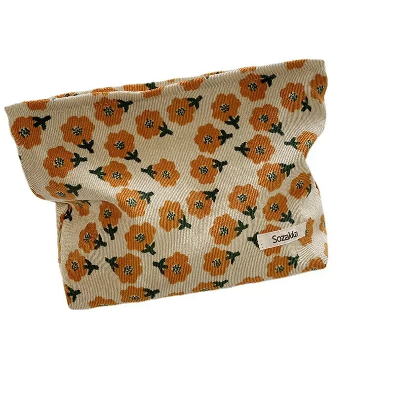 Soufree  -  New Fashoin Leopard Print Women's Cosmetic Bag Retro Flower Ladies Clutch Purse Travel Handbags Schoolgirl's Pencil Storage Bags