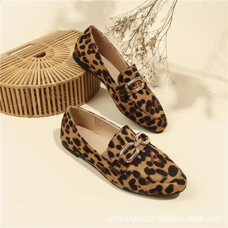 Soufree  -   Shoes Woman Flats Soft Modis Loafers With Fur Round Toe Casual Female Sneakers Autumn Dress Leopard Slip-on New Fall Leisur