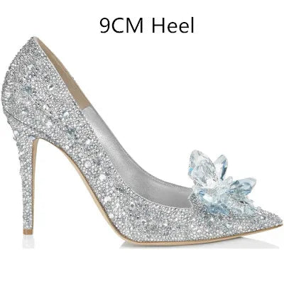 Soufree  -  Newest Shoes Rhinestone High Heels Women Pumps Pointed toe Woman Crystal Party Wedding Shoes 5cm/7cm/9cm