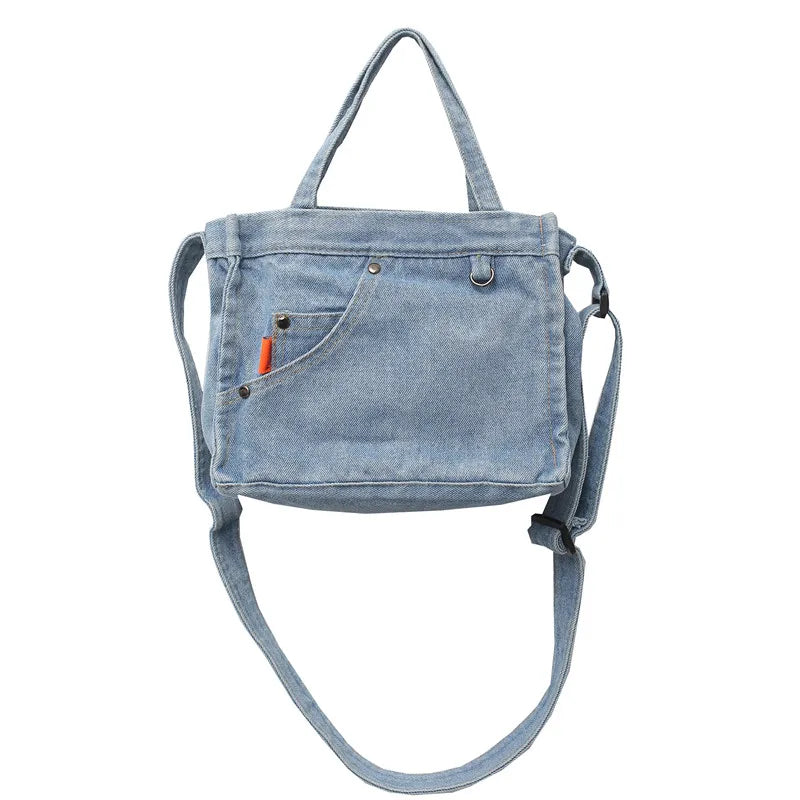 Soufree  -  Denim Women's Bag Jeans Shoulder Cross Bags Unisex Shopping Eco Bag Korean Canvas Messenger Bag Y2K Student Tote Handbags