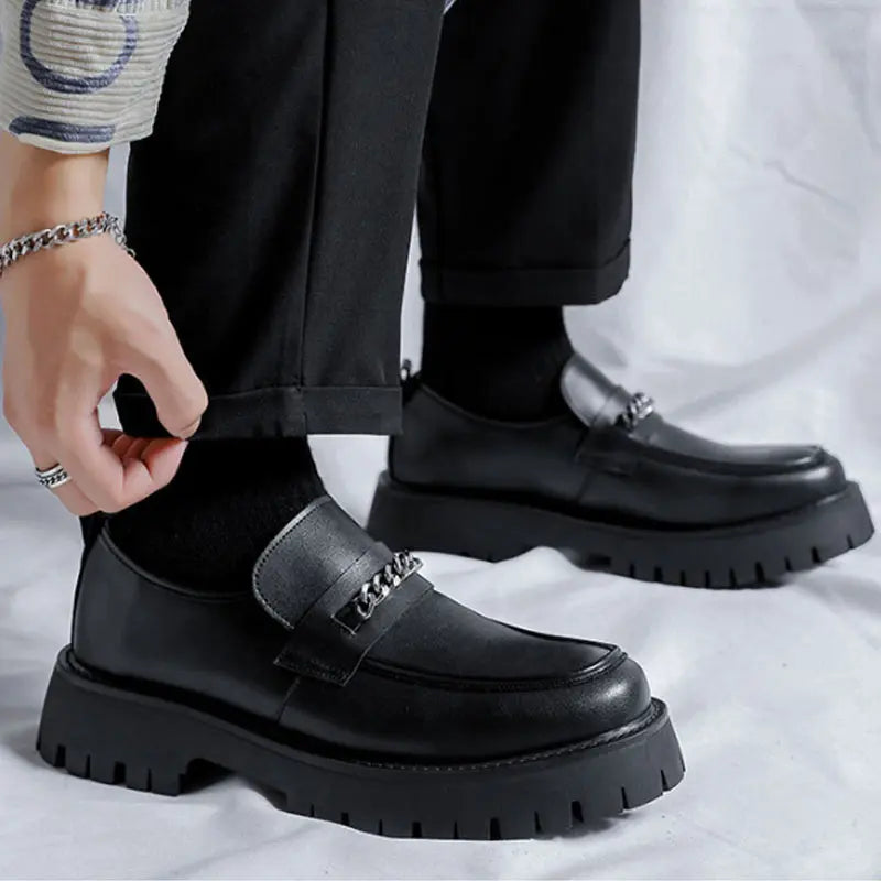 Soufree  -  Men Boots New High-Top British Korean Tooling Boots All-Match Trendy Shoes Spring And Autumn Middle-Top Men's Boots Dress Shoes