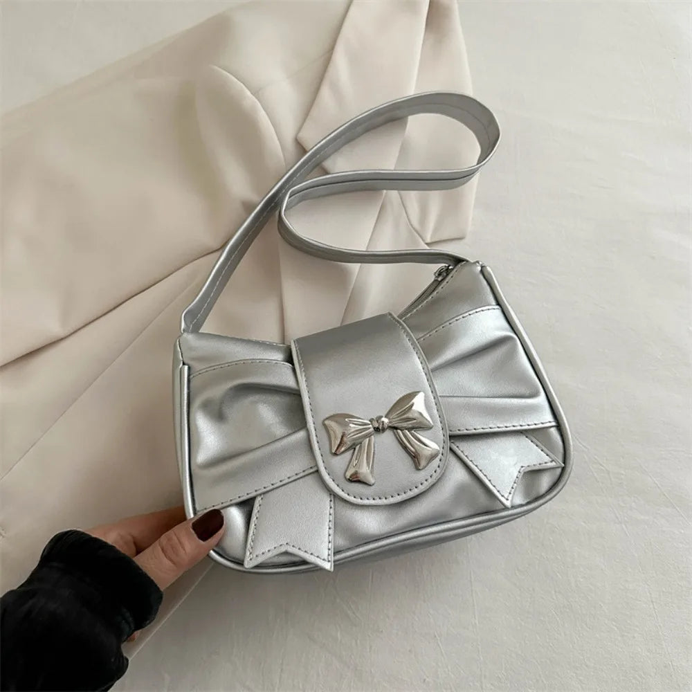 Soufree  -  Trendy Shoulder Bag Hot Sale Casual PU Leather Totes Bag Retro Large Capacity Business Women's Bag Lady Bow Handbag Underarm Bag