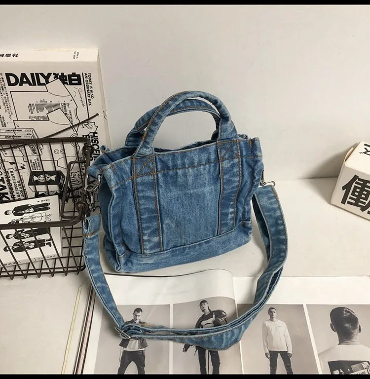 Soufree  -  Luxury Designer Jeans Women Shoulder Bags small Casual Denim Female Crossbody Bags Fashion Lady purse and Handbags blue satchels