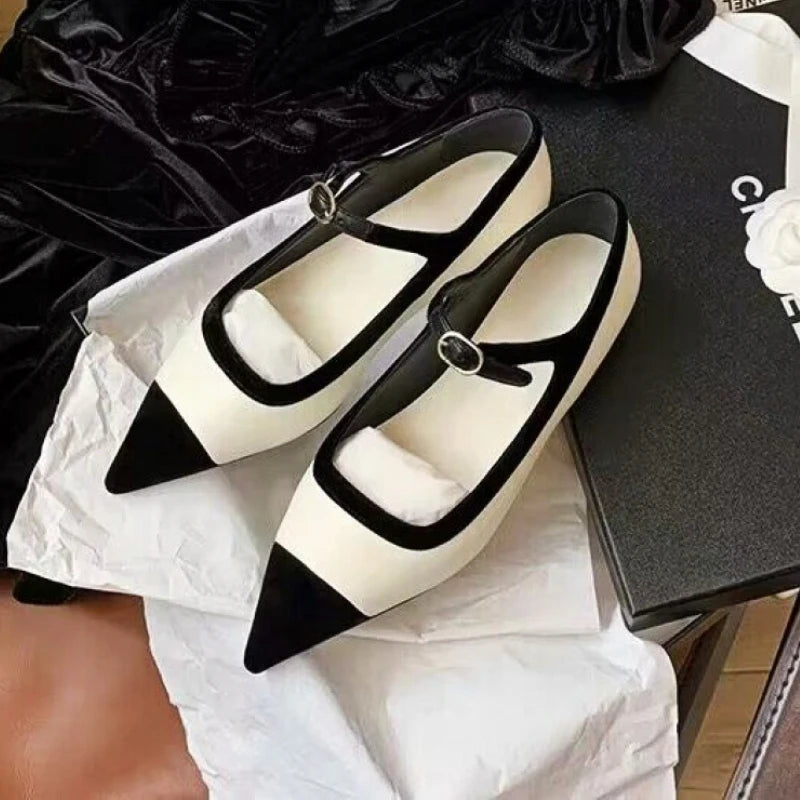 Soufree  -  Flat Mary Jane Shoes Women Comfy Non-slip Casual Women Shoes Fashion Pointed Pumps Women Classic Elegant Designer Office Shoes