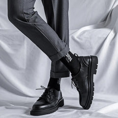 Soufree  -  Brand Luxury Spring Summer Men Dress Shoes Lace Up Casual Black Leather Shoes Men Loafers Luxury Wedding Party Male Shoes men