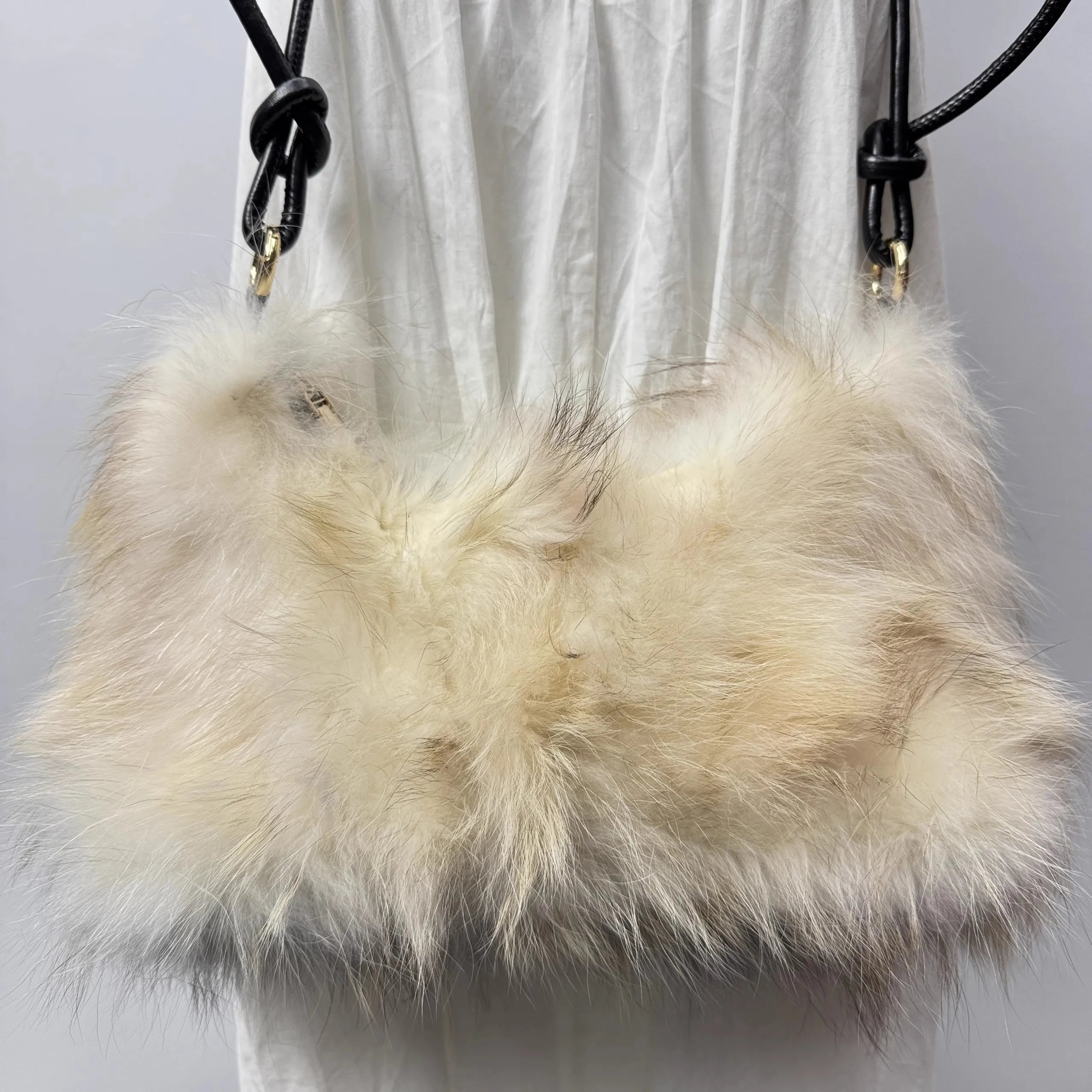 Soufree  -  Winter Fox Fur Bag Women's  Bag Fashion  Handbag Ladies Bags Purses Women Shoulder Bag Real Silver Fox Fur Messenger Bags