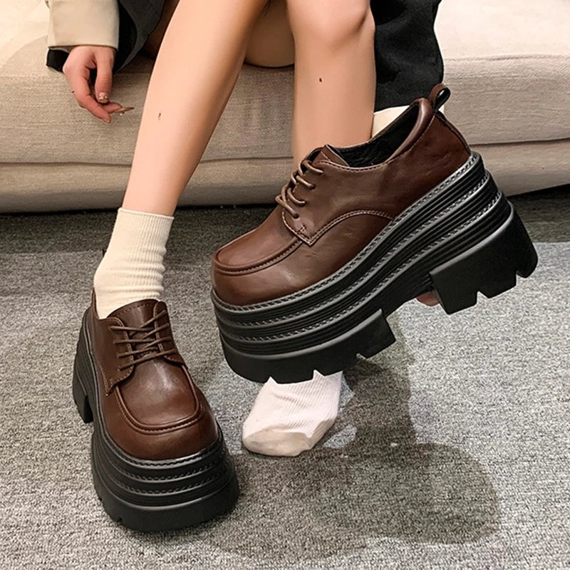 Soufree  -  Platform Women Loafers Shoes Flats Leather Shoes Woman Trend New Brand Winter Fashion Walking Cozy Sport Casual Mujer Boots