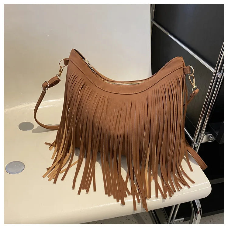 Soufree  -  handbag big original brand women bags brands replica retro large capacity tassel bag