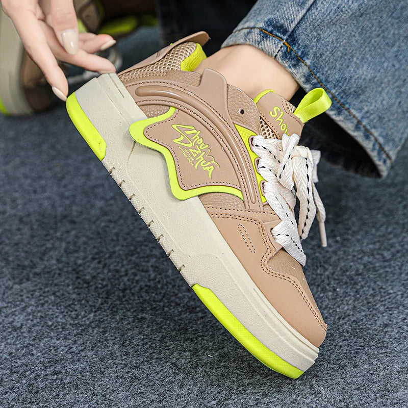 Soufree  -  Men's Vulcanized Shoes Autumn New Skateboarding Shoes Fashion Trend Casual Couple Lacing Up New Sports Shoes Size36-45