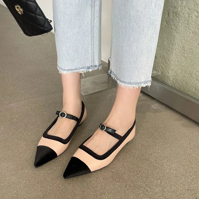 Soufree  -  Flat Mary Jane Shoes Women Comfy Non-slip Casual Women Shoes Fashion Pointed Pumps Women Classic Elegant Designer Office Shoes