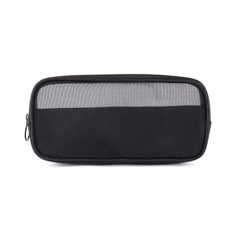 Soufree  -  1PCS Transparent Large Capacity Cosmetic Bag Small Travel Black Mesh Simple Makup Bags Girl Storage Toiletry Wash Lipstick Cases