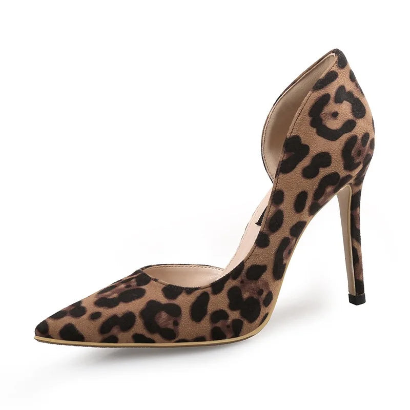 Soufree  -  New Spring Design Pointed Toe Woman Pumps Thin Heels Elegant Leopard Party Stripper Shoes Zapatos De Mujer