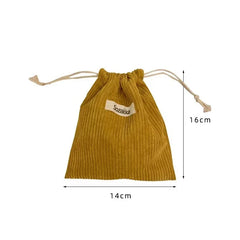 Soufree  -  Handbags Woman Jewelry Lipstick Cosmetic Tote Rope Bags Storag Pouch String Bag Cute Corduroy Small Coin Purse Drawstring Bag