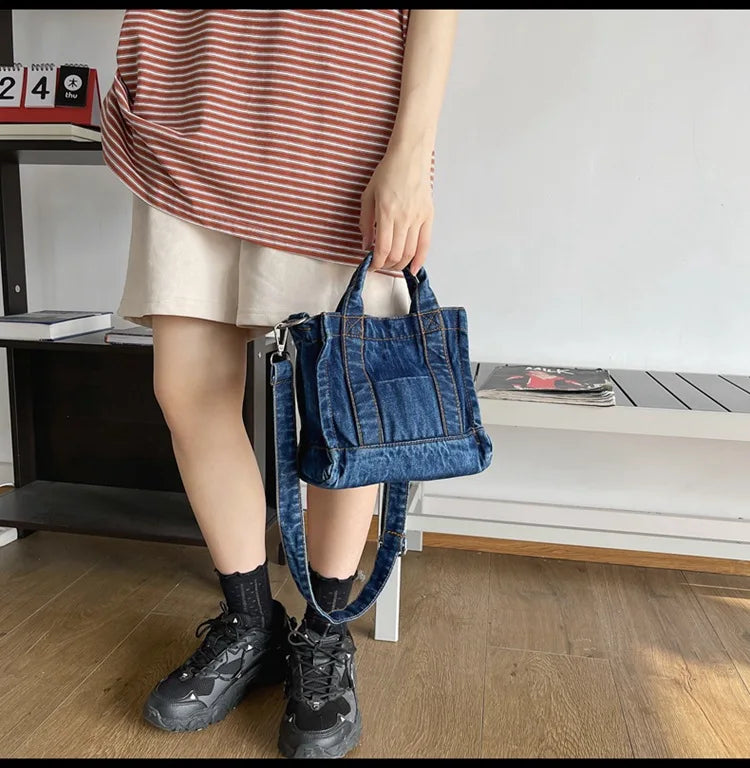 Soufree  -  Luxury Designer Jeans Women Shoulder Bags small Casual Denim Female Crossbody Bags Fashion Lady purse and Handbags blue satchels