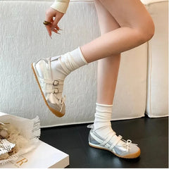 Soufree  -  Women Flats Bow Ballet Dance Mary Jane Shoes Summer Autumn Girls Sandals Fashion New Dress Designer Casual Shallow Footwear