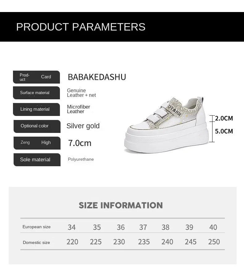 Soufree  -  Breathable Thick-soled White Shoes Inner Height-increasing Mesh Platform Summer Women's Shoes Student Flat Casual Sneakers