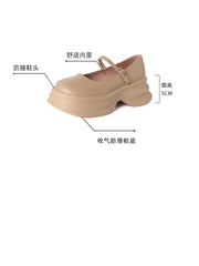 Soufree  -  Shoes Woman Flats Oxfords All-Match Round Toe British Style Clogs Platform Dress Leather Retro Preppy Creepers New Summer PU Rom