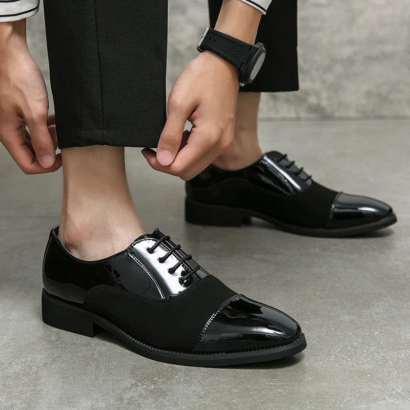 Soufree  -  Men's formal leather shoes Classic gentleman retro style Leisure Outdoor Party Daily Business Office Wedding groomsman shoes