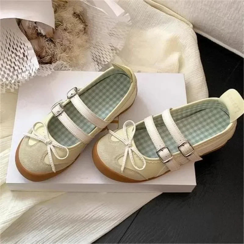 Soufree  -  Women Flats Bow Ballet Dance Mary Jane Shoes Summer Autumn Girls Sandals Fashion New Dress Designer Casual Shallow Footwear