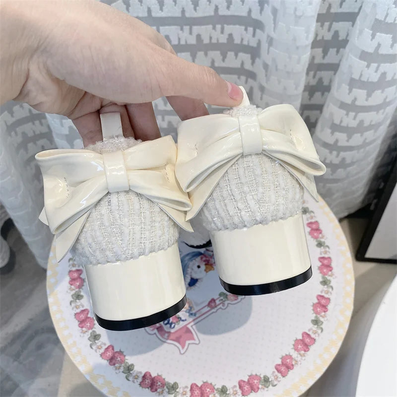 Soufree  -  Cos Loli Tea Party Lolita Shoes Glow in the Night Elegant Cute High Heels Lolita Round Toe LO Sweet Cute Shoes