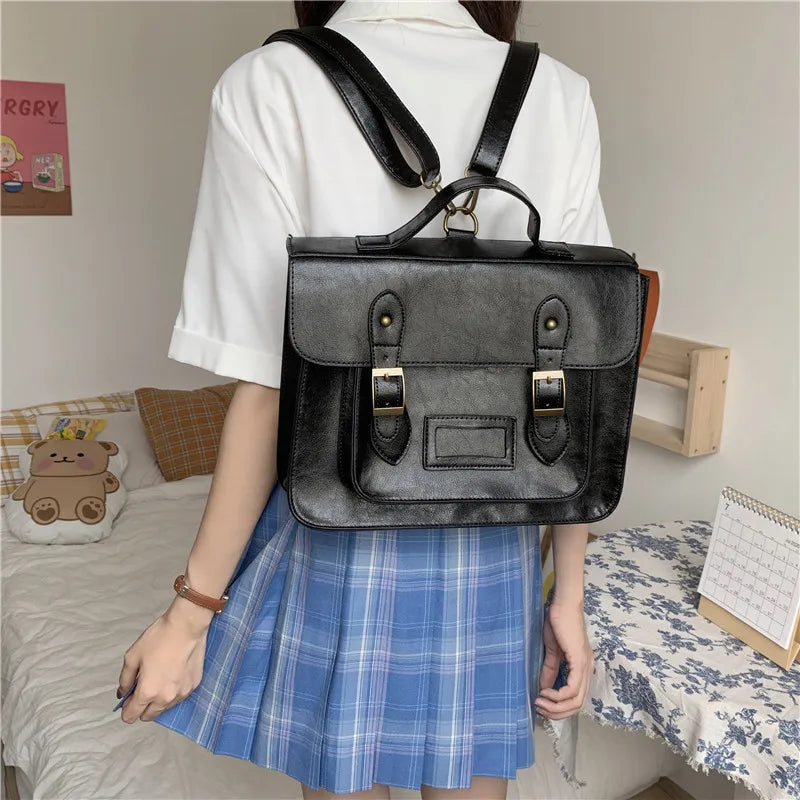 Soufree  -  Korean vintage Women Backpacks preppy style student backpack multifunctional female shoulder bag women school bag ladies Totes