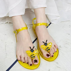 Soufree  - Women Fruit Sandals Transparent PVC Flat Flip-flop Sandal Ladies  Summer Outdoor Fashion Non-slip Buckle Strap Beach Shoes