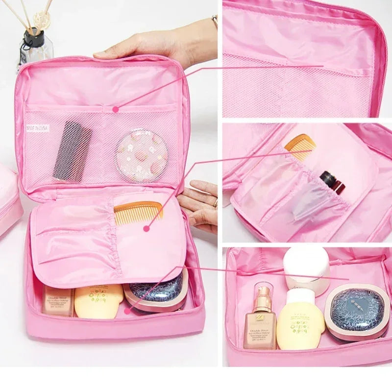 Soufree  -  Outdoor Girl Large Makeup Bag for Women Cosmetic Bag Travel Wash Toiletries Organizer Waterproof Female Storage Make Up Cases