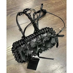 Soufree  -  Gothic Women Handbags Fashion Lace Bow E Girl Underarm Shoulder Bag Luxury Designer Subculture Bolsas Femininas