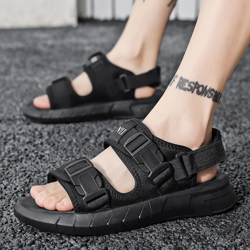 Soufree  -  New Men Sandals Soft Comfortable Non-Slip High Quality Beach Vacation Mens  Sandals Summer Casual Flat Thick Soled Driving Shoes