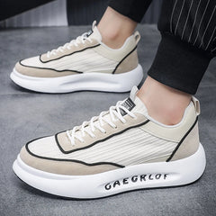 Soufree  -  Men's Thick Soled Board Shoes Fashionable and Casual Corduroy Fabric Breathable Elevated SoledSports Shoes Versatile Men's Shoes