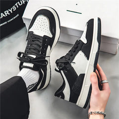 Soufree  - New Men's Leather Casual Board Shoes Low Top Student Men's Casual Shoes Outdoor Versatile Sports Shoes Size39-44