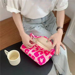 Soufree  -  New Fashoin Leopard Print Women's Cosmetic Bag Retro Flower Ladies Clutch Purse Travel Handbags Schoolgirl's Pencil Storage Bags