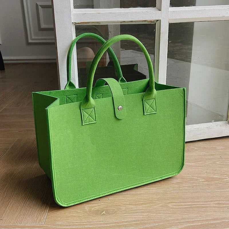 Soufree  -  New Shopping Handbag Women's Handbag Large Capacity Open Fashion Felt Shopping Designer Tote Woven Bag Shop Online China