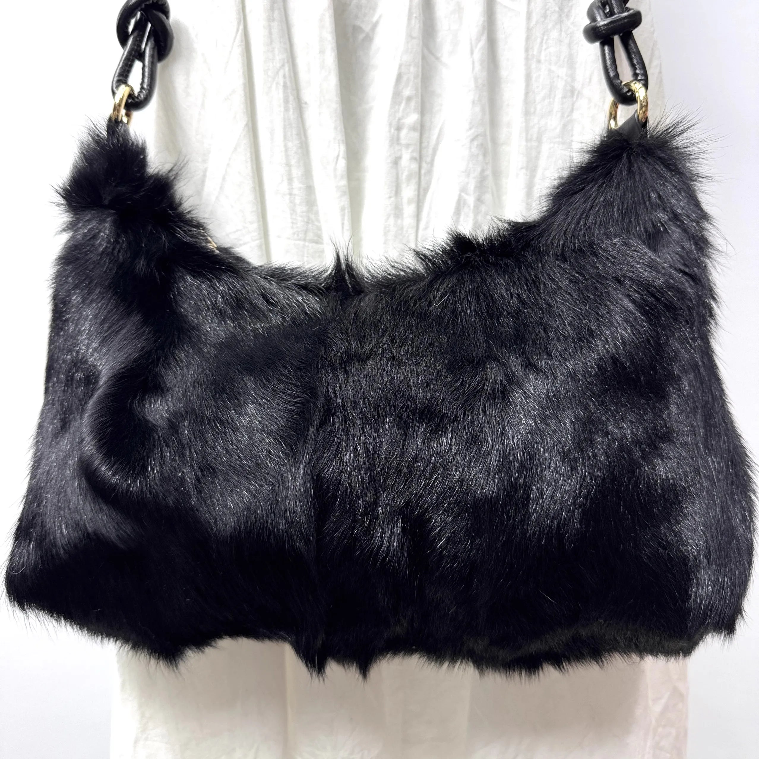 Soufree  -  Winter Fox Fur Bag Women's  Bag Fashion  Handbag Ladies Bags Purses Women Shoulder Bag Real Silver Fox Fur Messenger Bags