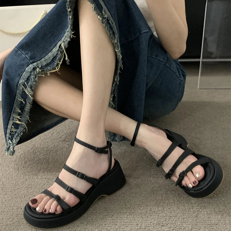 Soufree  -  Summer Open Toe Sandals Women Platform Thick Heel Shoes Outdoor Elegant Dress Ladies Beach Shoes Zapatillas De Mujer